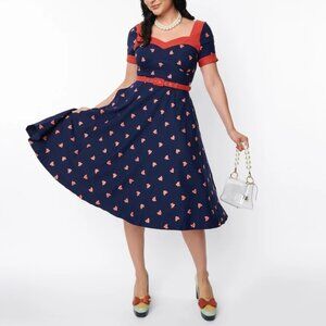 NWT Unique Vintage Swing Dress with Fox print 1950s Retro